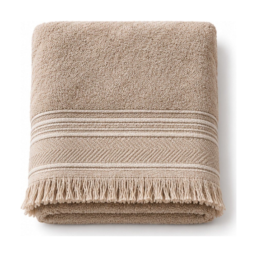 Striped Fringe Bath Towel