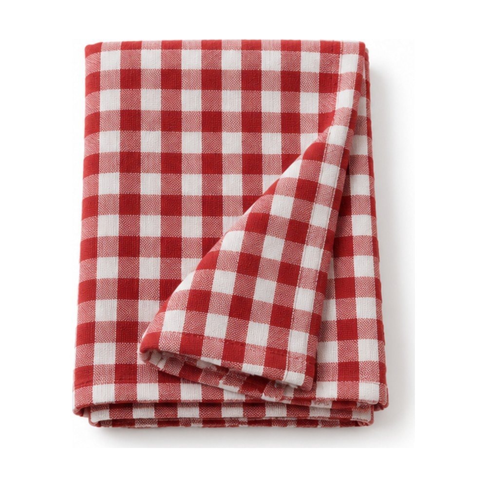 Gingham Check Kitchen Towel in Red