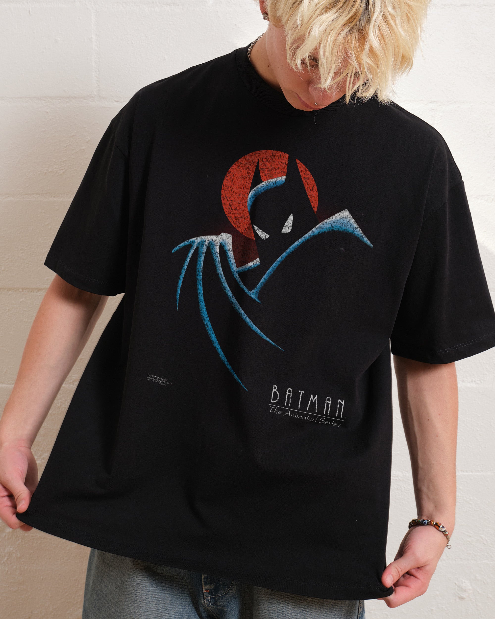 Batman The Animated Series Logo Oversized Graphic T-Shirt - Unisex 100% Combed Cotton
