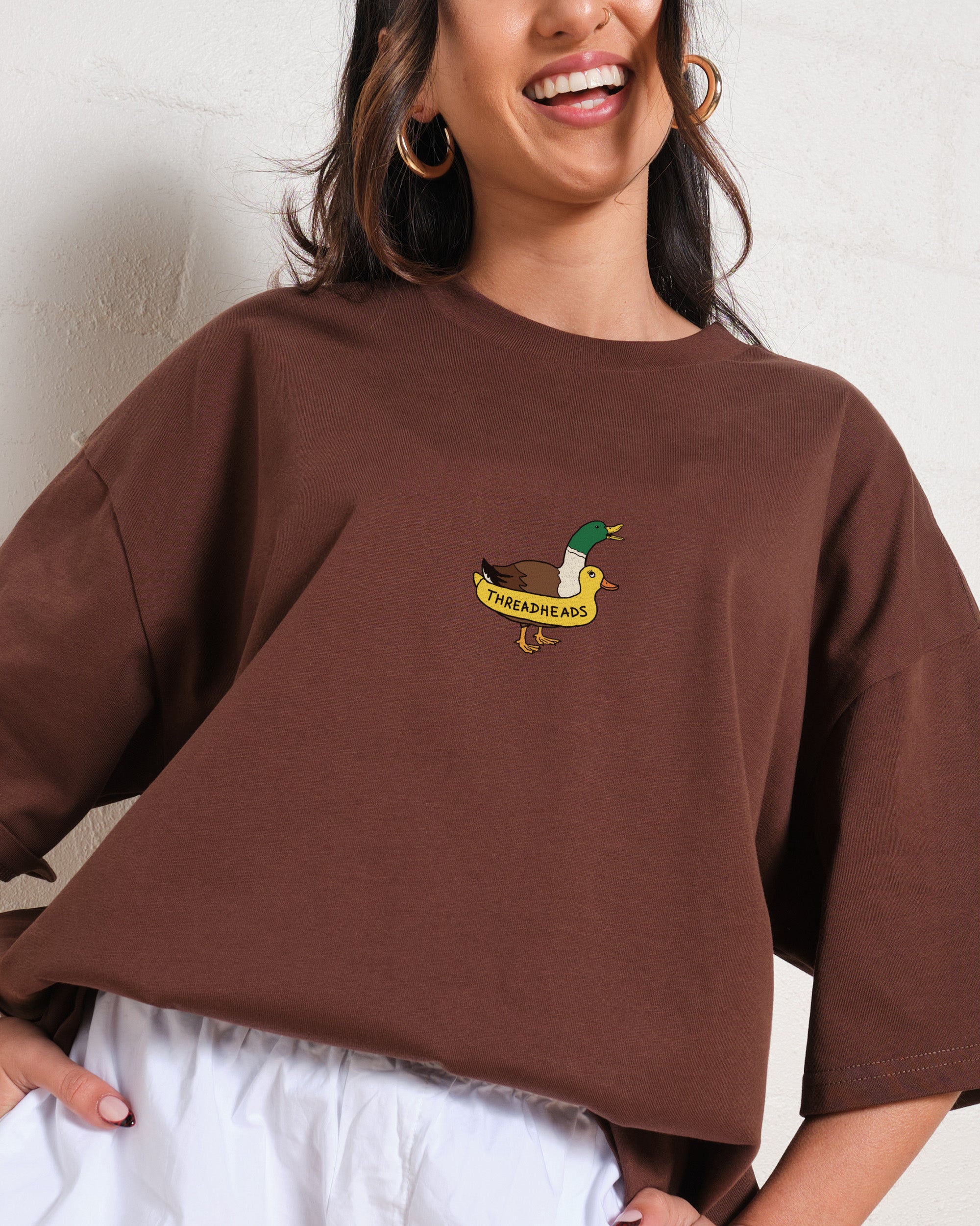 Duck Floatie Oversized Graphic Tee - Unisex 90s Boxy Fit 100% Combed Cotton