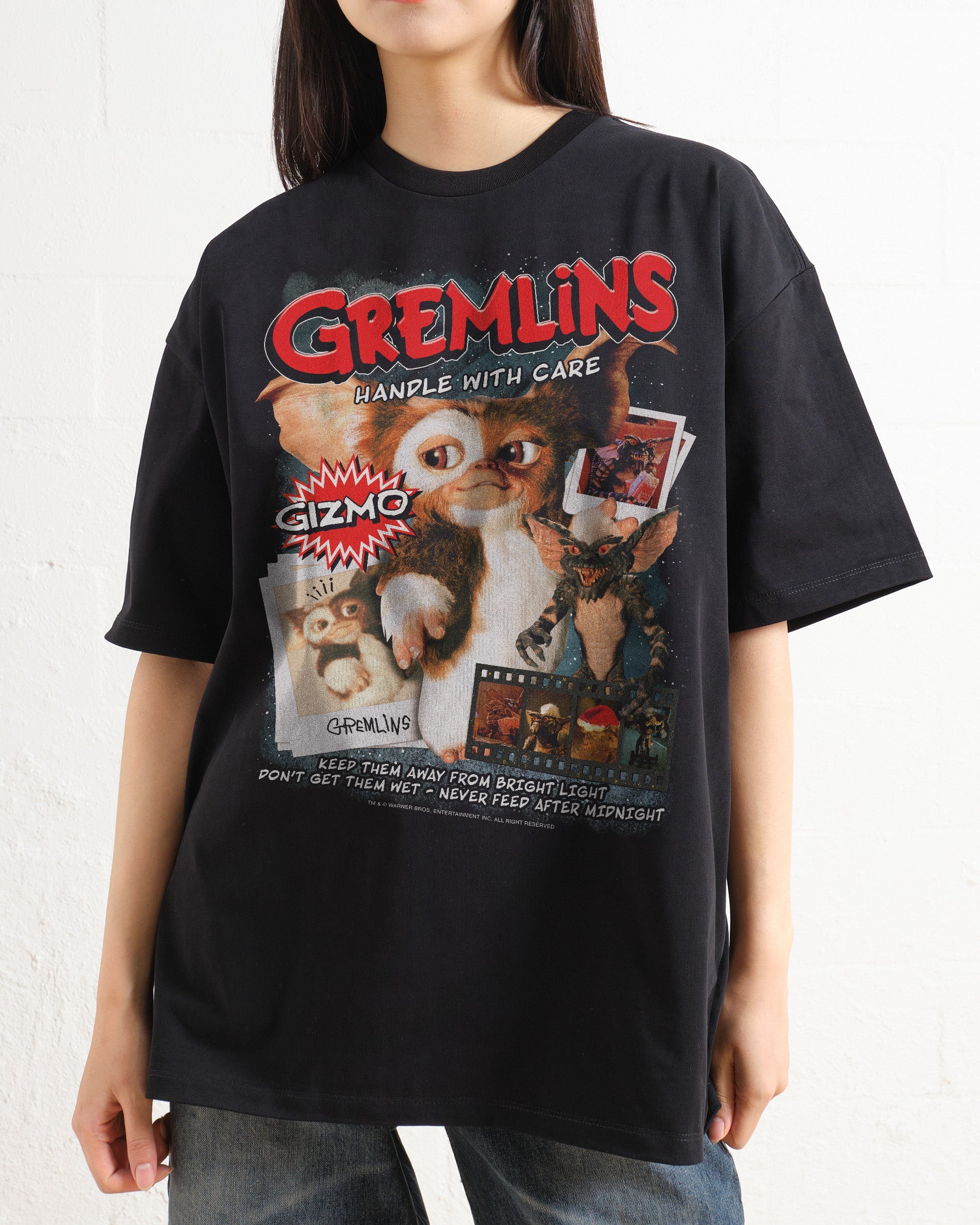 Gremlins Oversized Graphic Tee - Unisex 90s Boxy Fit 100% Combed Cotton