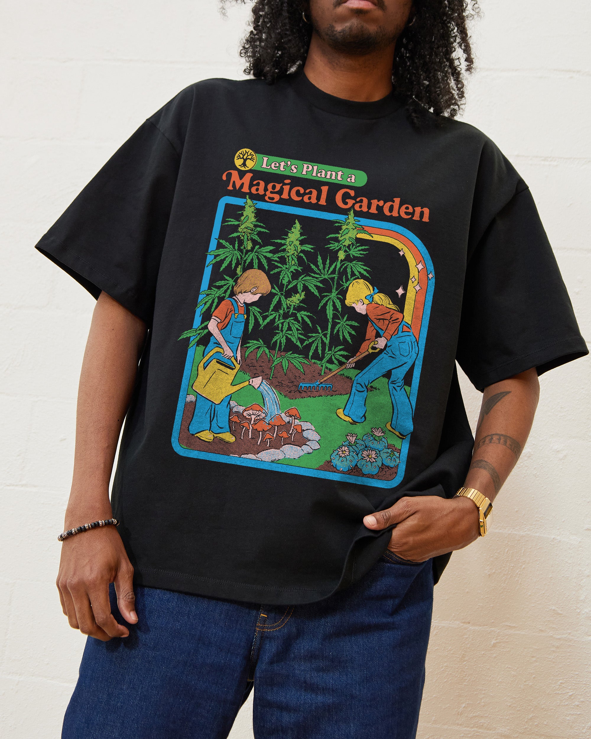 Magical Garden Oversized Graphic Tee by Steven Rhodes - Unisex 100% Combed Cotton