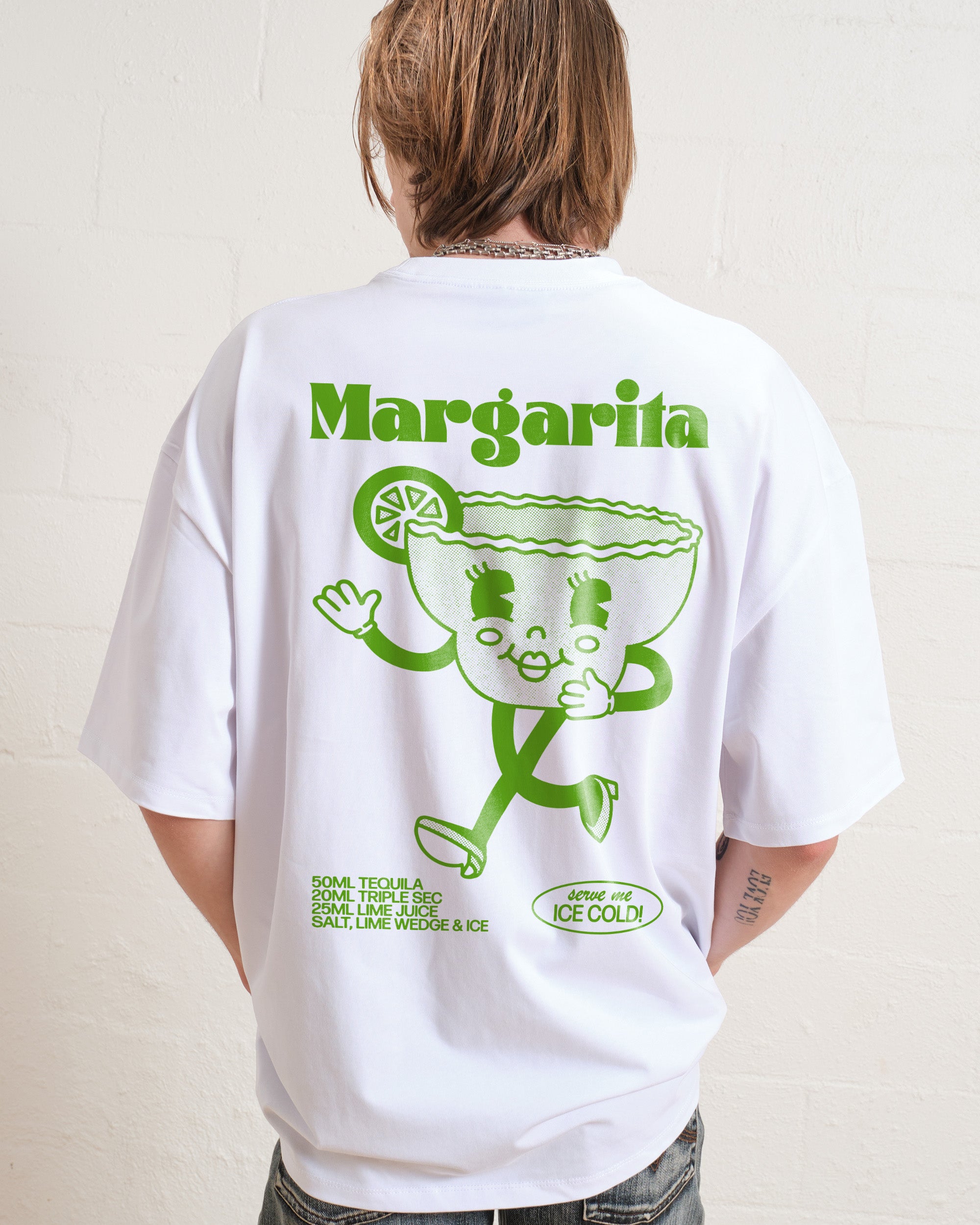 Margarita Oversized Graphic Tee - Unisex 90s Boxy Fit 100% Combed Cotton