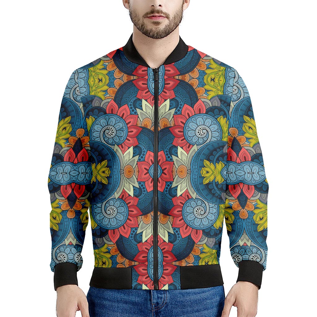 Native Tribal Bohemian Pattern Print Men's Bomber Jacket