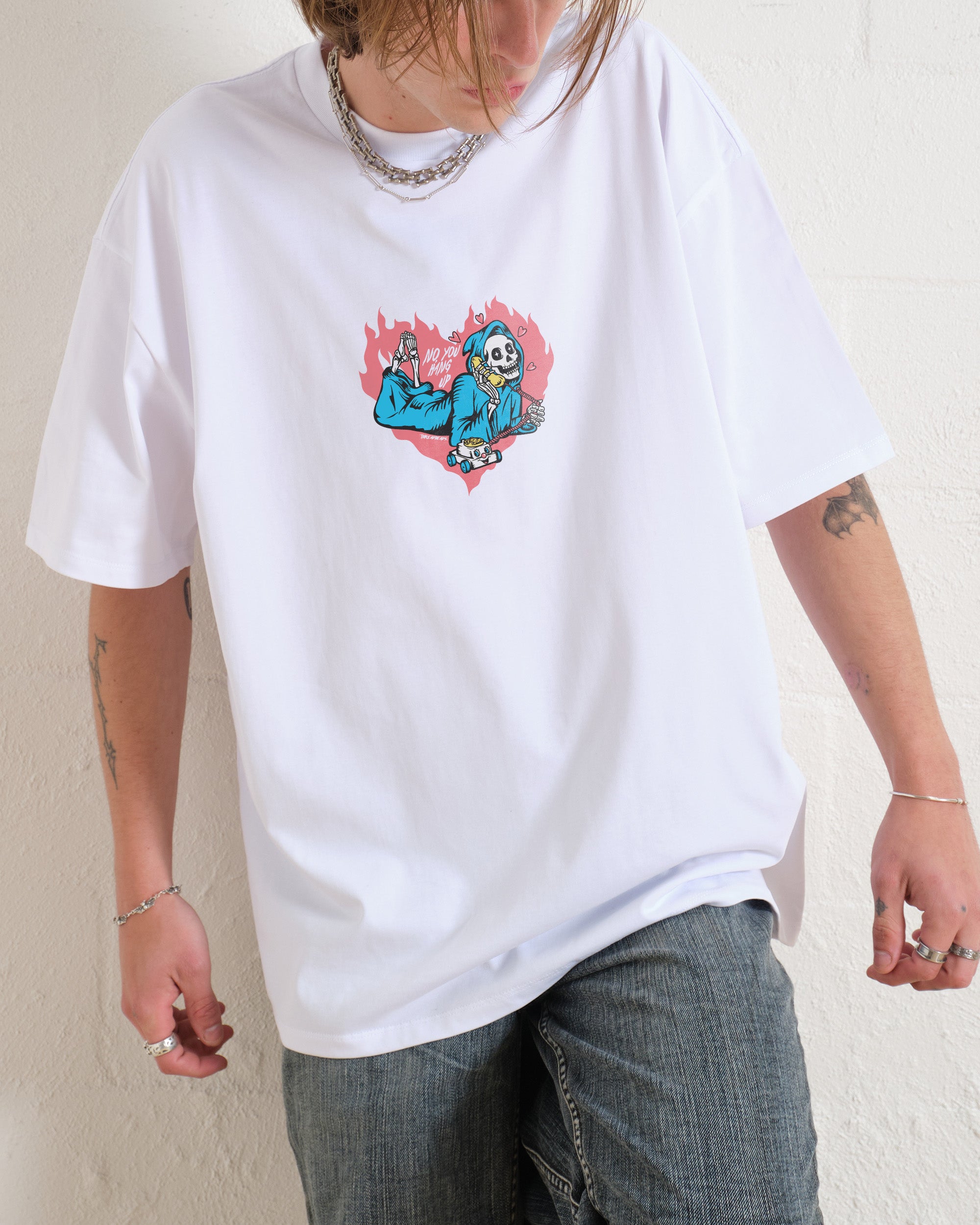 No You Hang Up Oversized Graphic Tee - Unisex 90s Boxy Fit 100% Combed Cotton