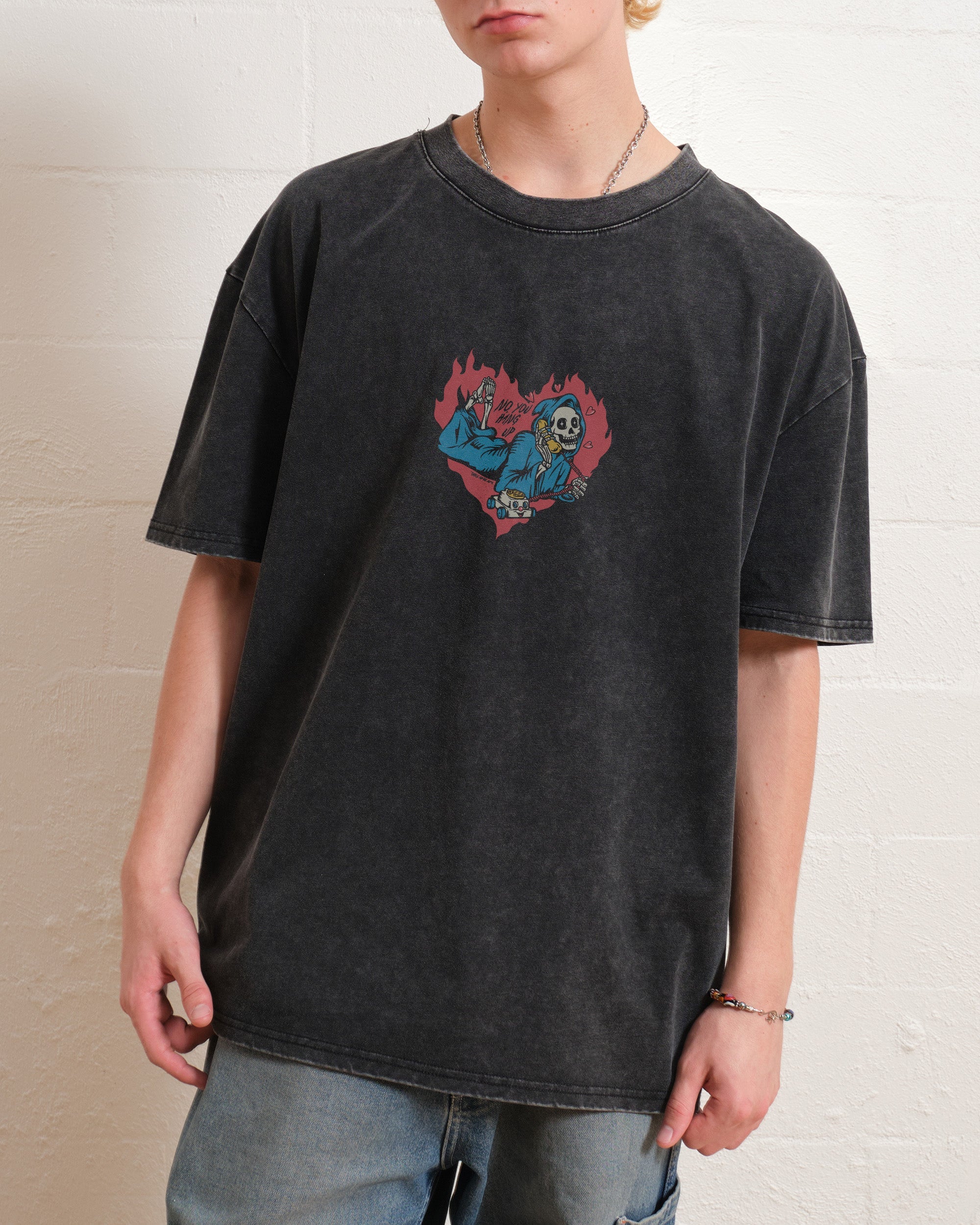 No You Hang Up Oversized Graphic Tee - Unisex 90s Boxy Fit 100% Combed Cotton