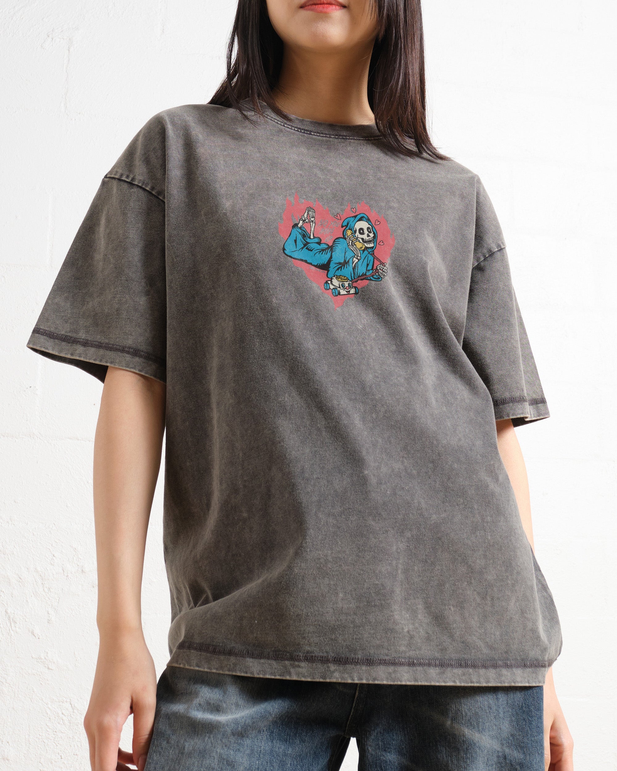 No You Hang Up Oversized Graphic Tee - Unisex 90s Boxy Fit 100% Combed Cotton