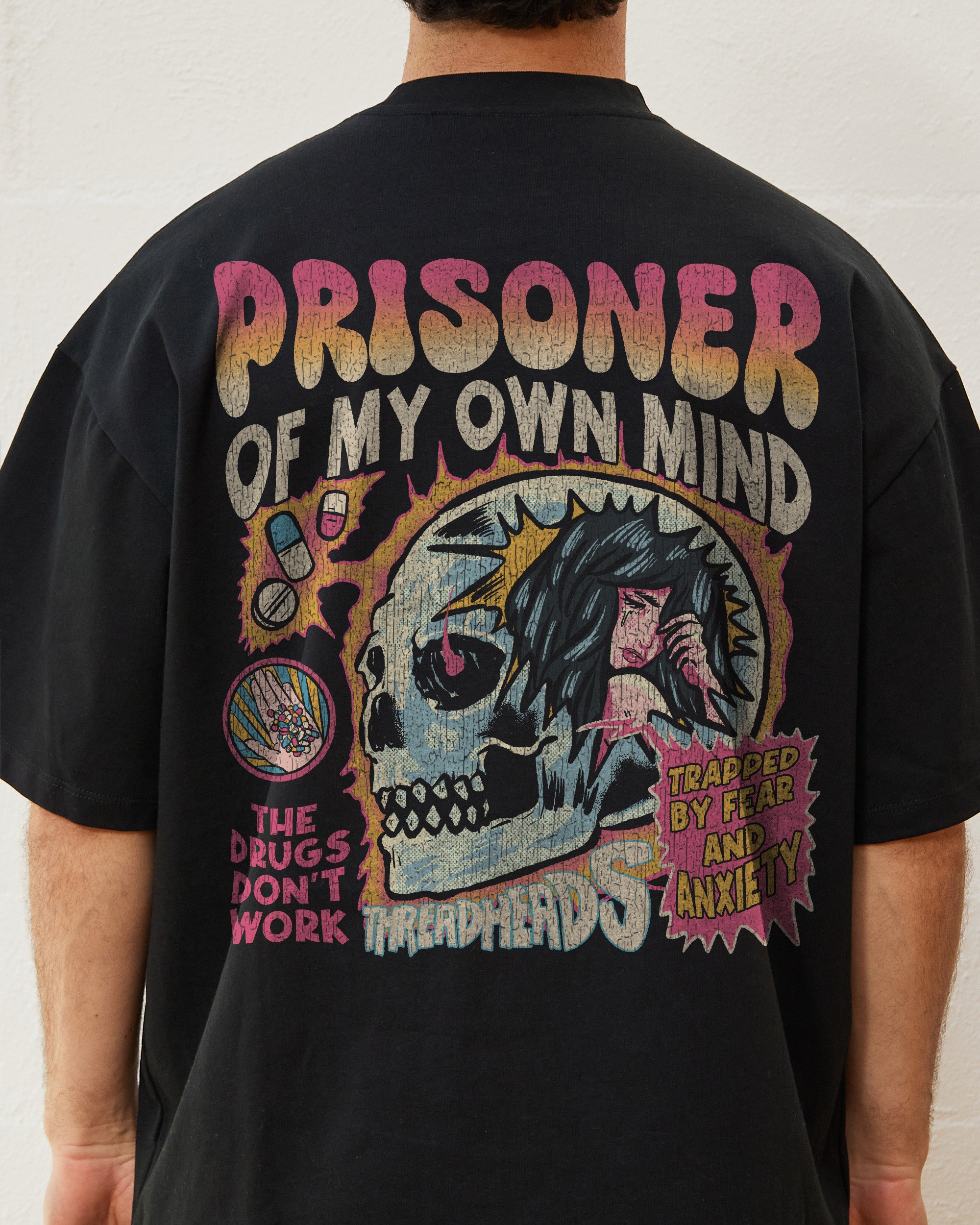 Prisoner Of My Own Mind Oversized Graphic Tee - Threadheads Unisex 90s Boxy Fit
