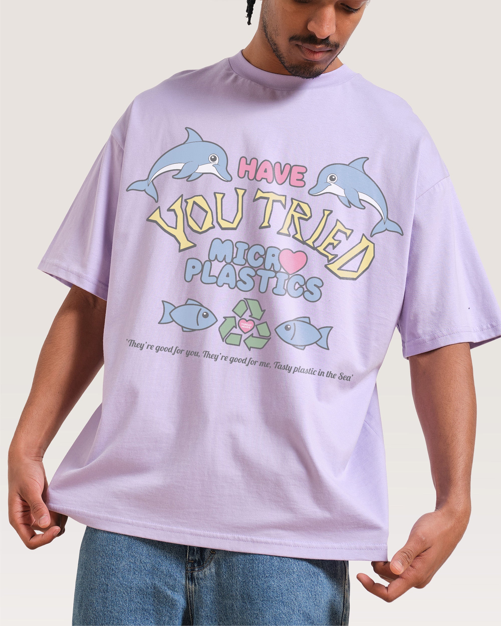 Tried Microplastics Oversized Graphic Tee - Unisex 100% Combed Cotton 275gsm