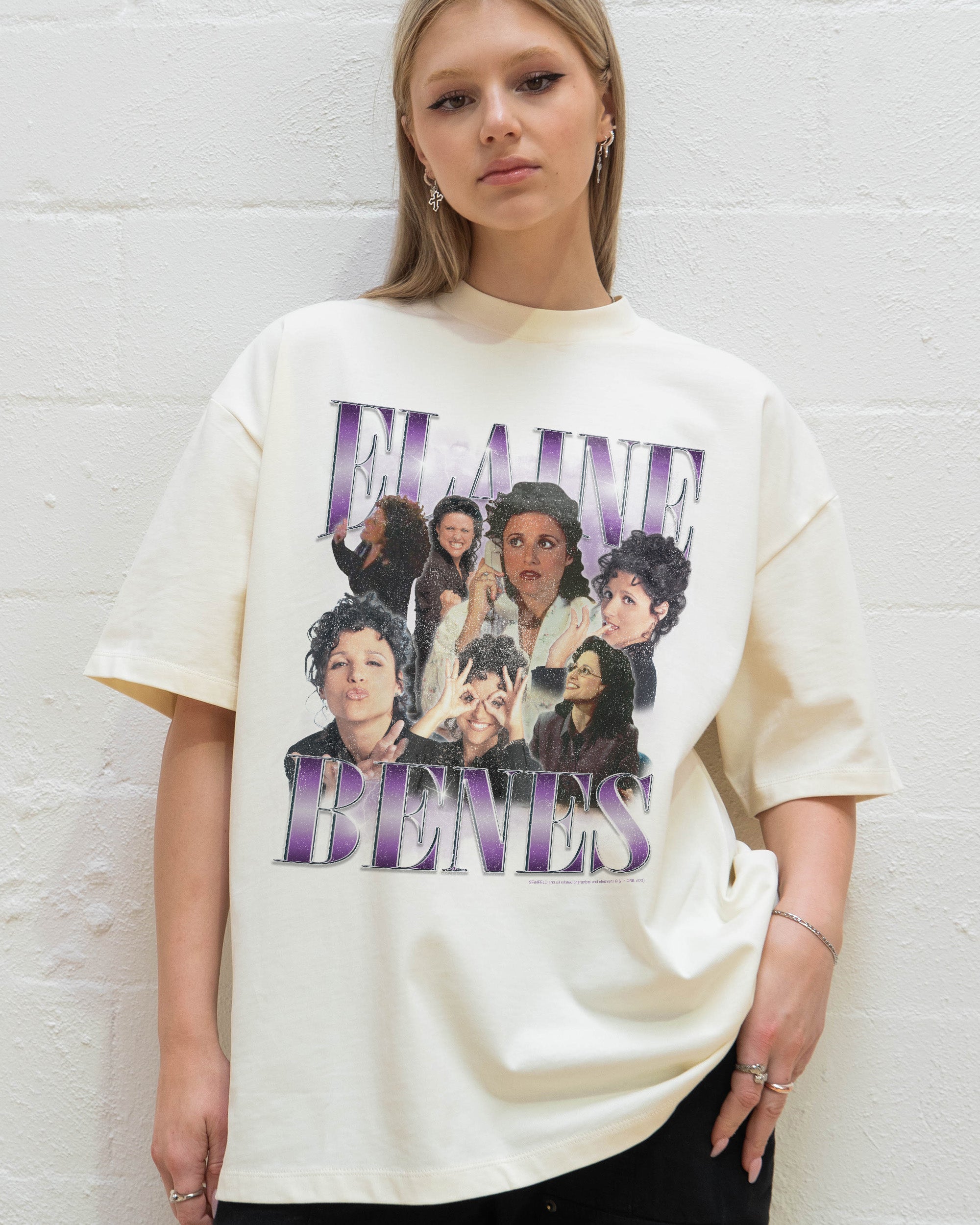 Vintage Elaine Oversized Graphic Tee - Seinfeld Collab, Unisex 90s Boxy Fit