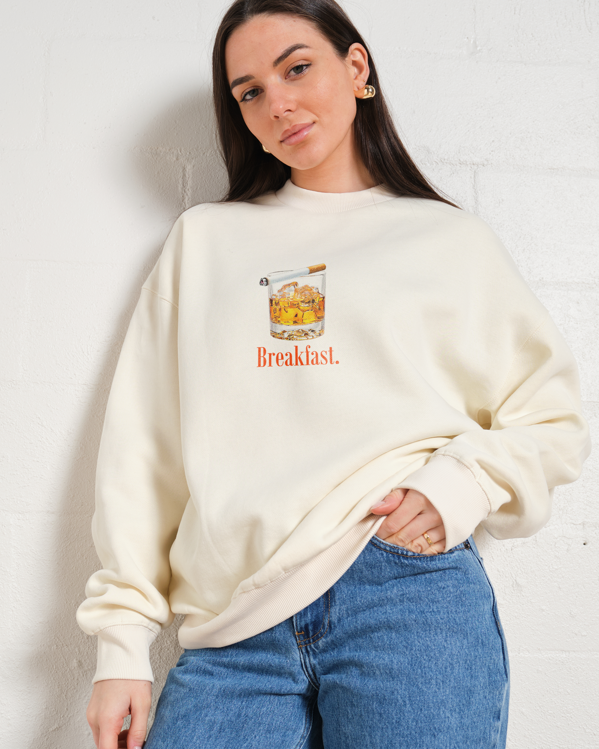Breakfast Unisex Graphic Sweatshirt 80% Cotton 340gsm Thick Fabric