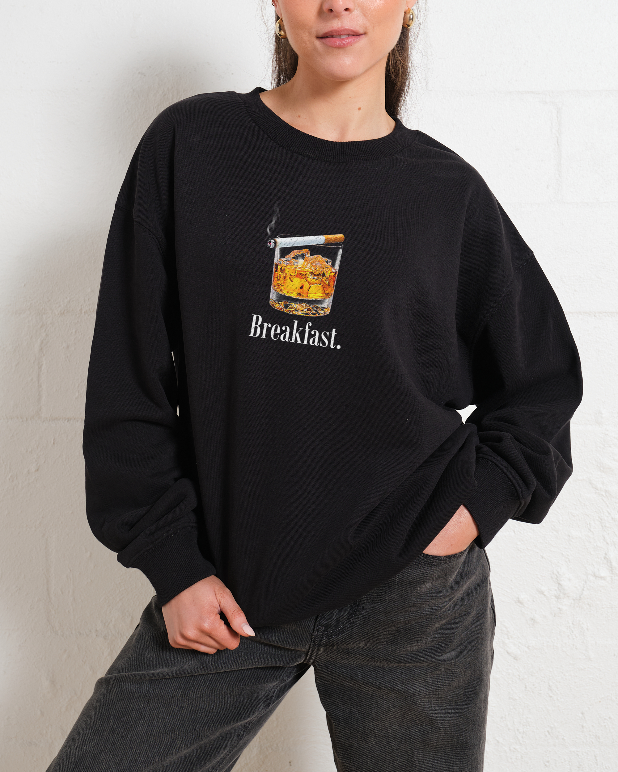 Breakfast Unisex Graphic Sweatshirt 80% Cotton 340gsm Thick Fabric