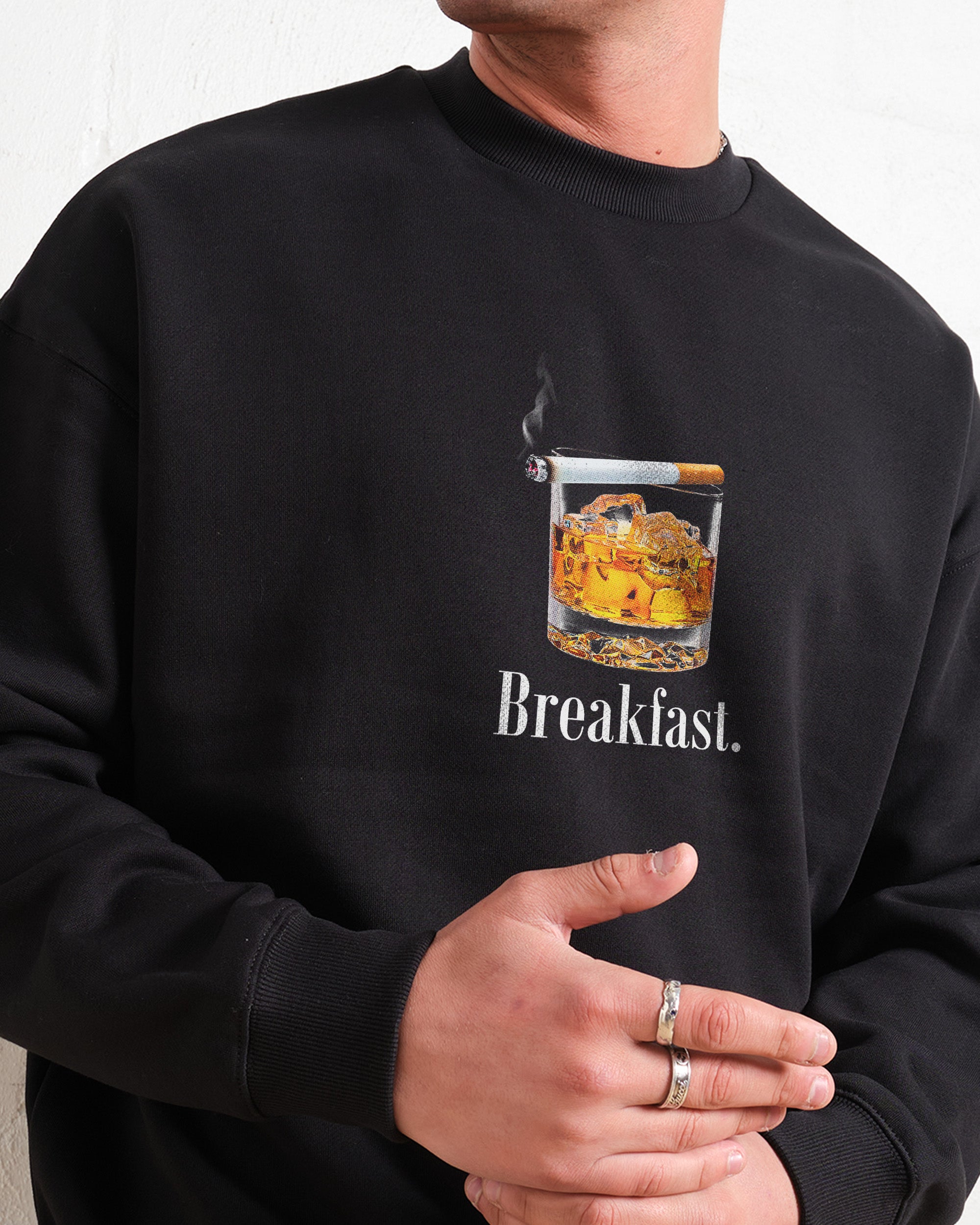 Breakfast Unisex Graphic Sweatshirt 80% Cotton 340gsm Thick Fabric