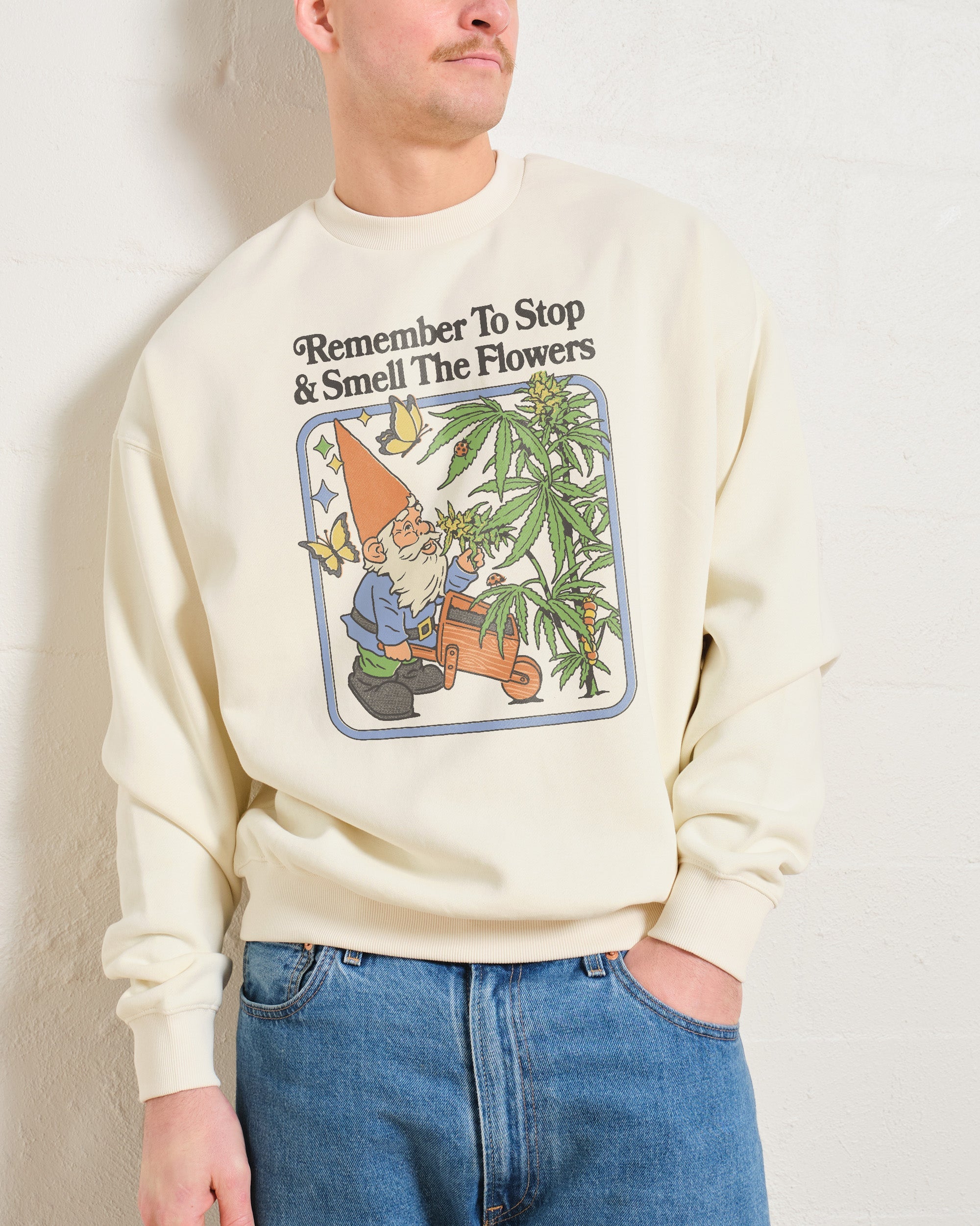 Smell The Flowers Graphic Sweatshirt by Steven Rhodes Unisex Cotton-Poly Blend