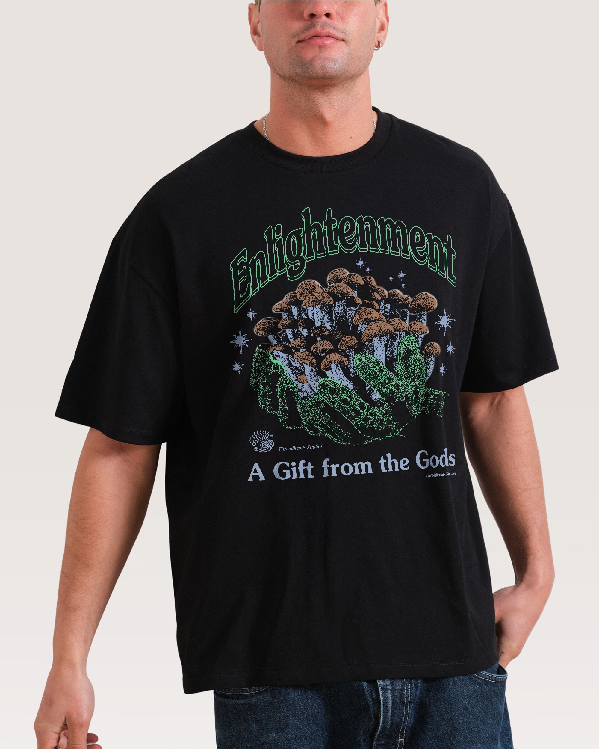 Fistful of Fungi Oversized Graphic Tee - Unisex 100% Combed Cotton Heavyweight