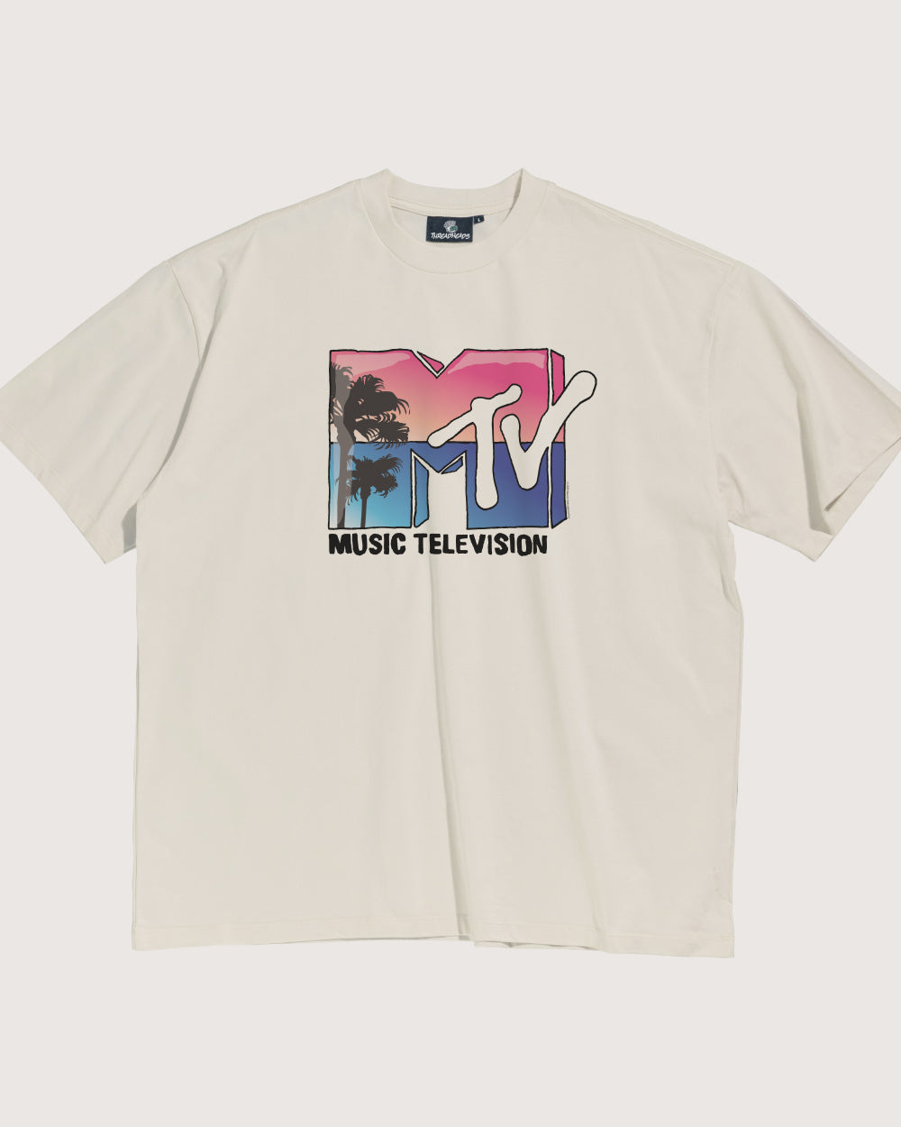 Palm Springs MTV Logo Oversized Tee - 90s Graphic T-Shirt Heavyweight Cotton Unisex